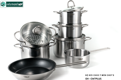 Bộ nồi chảo Chef's EH - CW7Plus (Inox - 7 món)