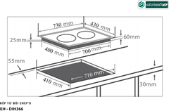 Bếp từ đôi Chef's EH - DIH366 Công nghệ Inverter tiết kiệm điện (Made in Germany)