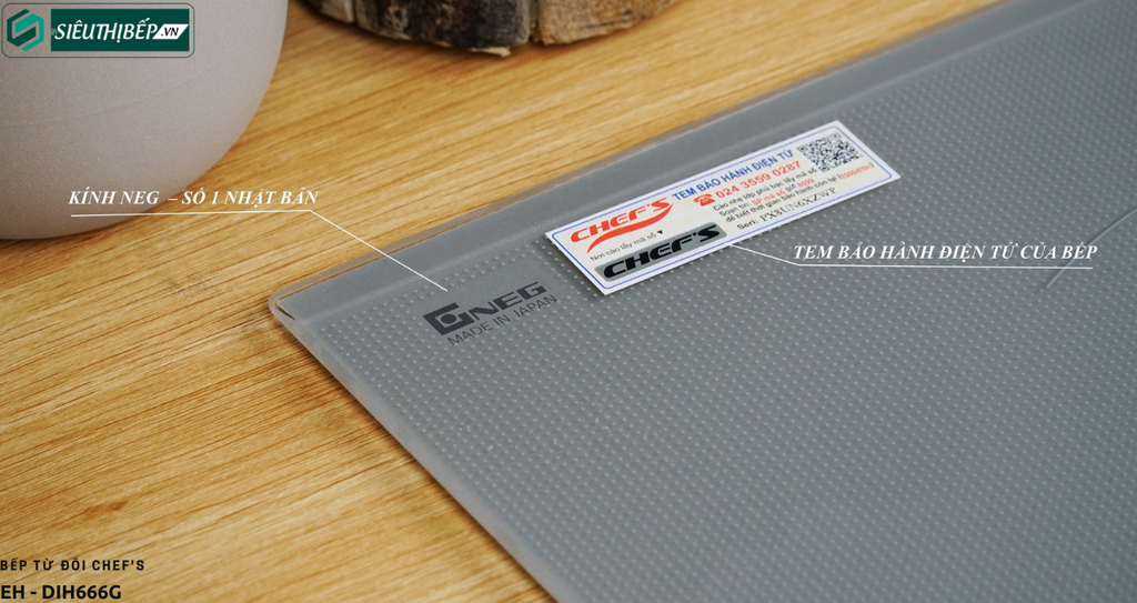 Bếp từ đôi Chef's EH - DIH666G Công nghệ Inverter tiết kiệm điện (LK E.G.O - Germany)