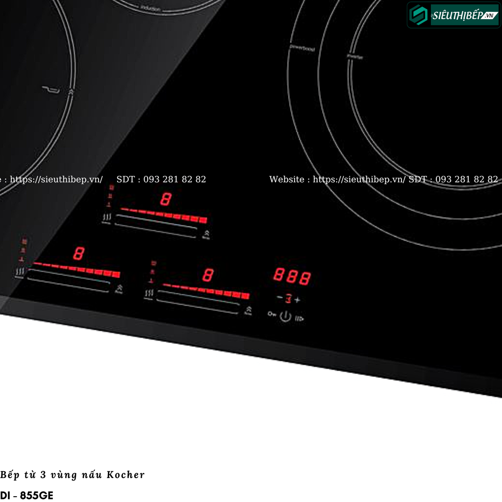 Bếp từ Kocher DI - 855GE (3 vùng nấu - Made in Germany)