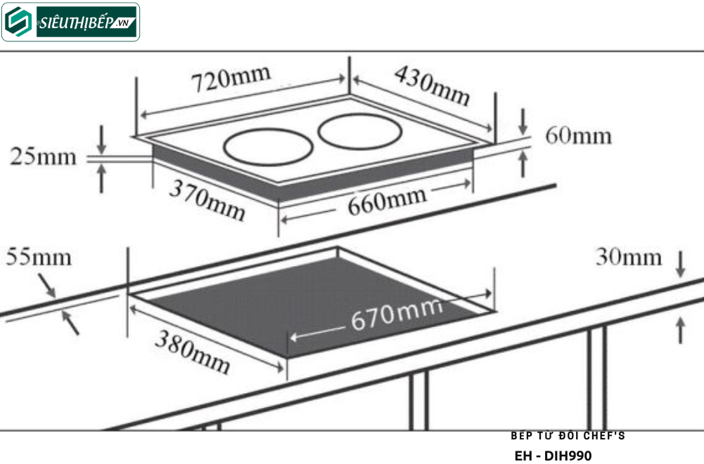 Bếp từ đôi Chef's EH - DIH990 (Lắp ráp Việt Nam)