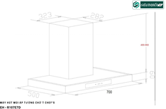 Máy hút mùi Chef's EH - R107E7D / EH - R107E9D (Áp tường - Chữ T)
