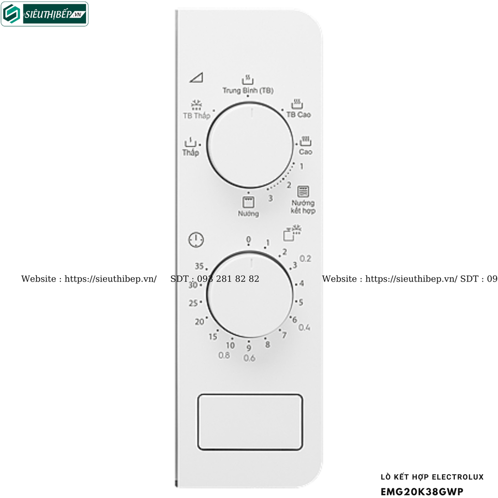 Lò kết hợp Electrolux EMG20K38GB / EMG20K38GWP (Lò vi sóng kết hợp nướng để bàn - 20L)