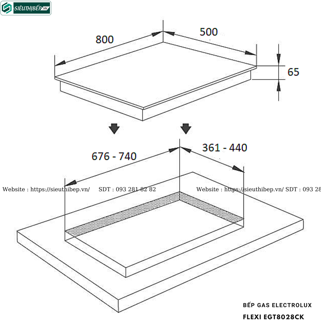 Bếp gas đôi Electrolux FLEXI EGT8028CK