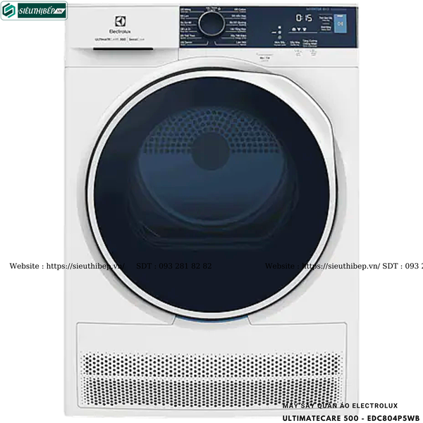 Máy sấy quần áo Electrolux UltimateCare 500 - EDC804P5WB (8KG - Sấy ngưng tụ)