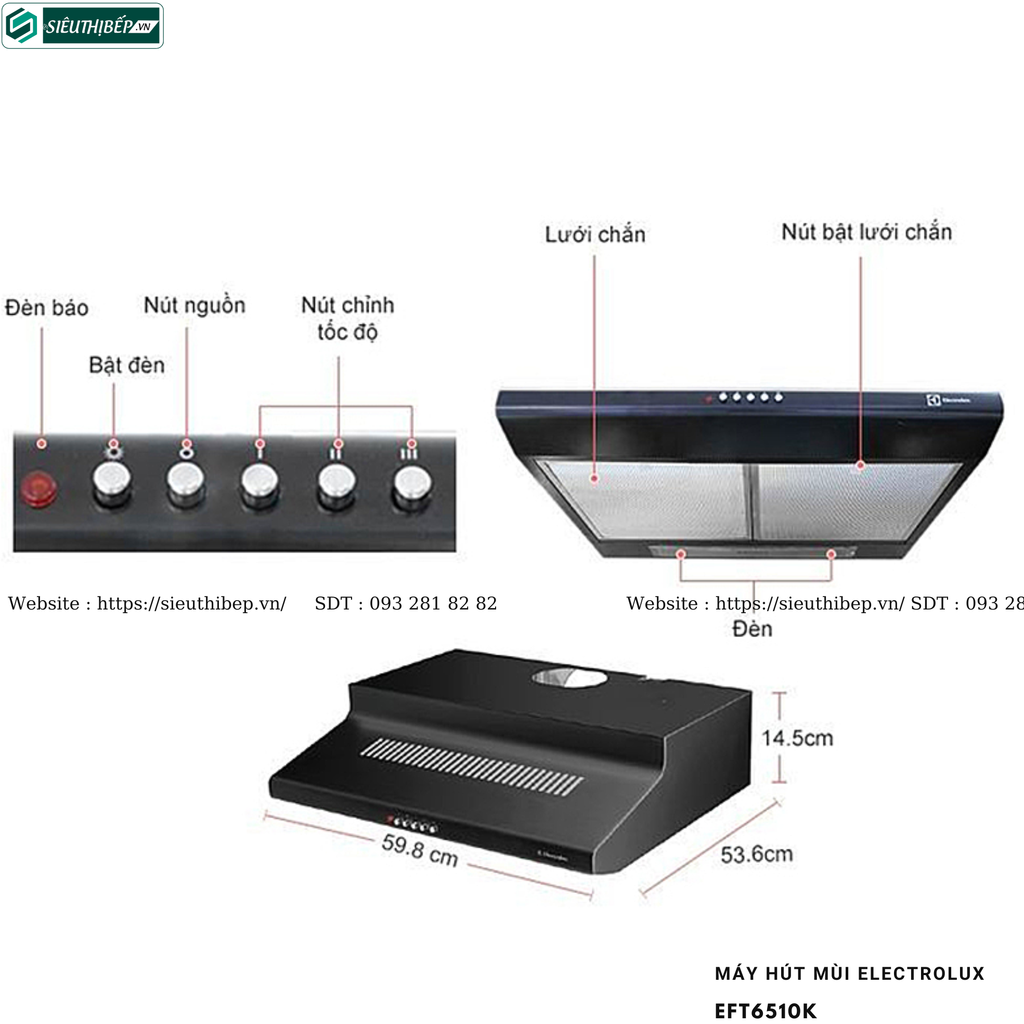 Máy hút mùi Electrolux EFT6510K (Cổ điển)