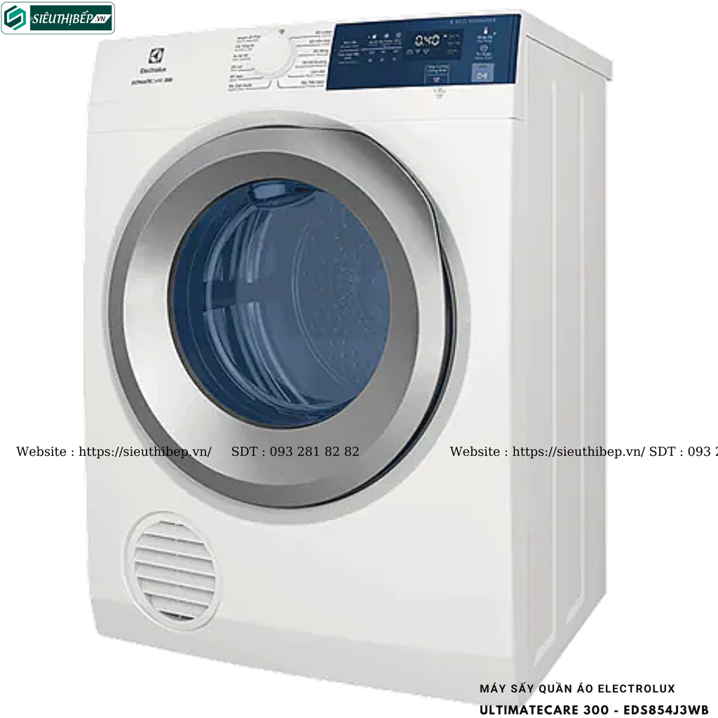 Máy sấy quần áo Electrolux UltimateCare 300 - EDS854J3WB (8.5KG - Sấy thông hơi)