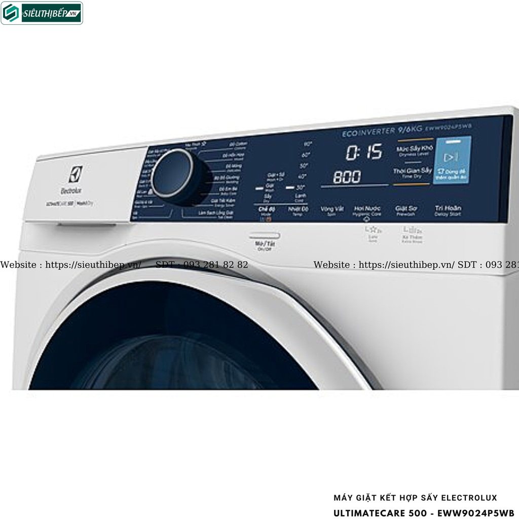 Máy giặt kết hợp sấy Electrolux UltimateCare 500 - EWW9024P5WB (9/6kg - Cửa ngang)