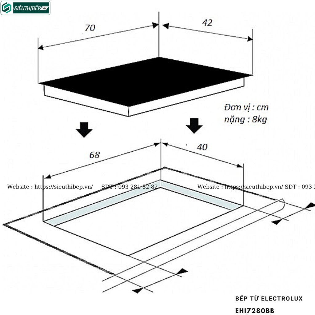 Bếp từ đôi Electrolux EHI7280BB (PowerBoost gia tăng nhiệt nhanh)