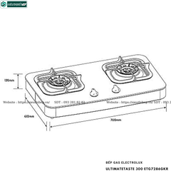 Bếp gas đôi Electrolux UltimateTaste 300 ETG7286GKR (Lắp dương)