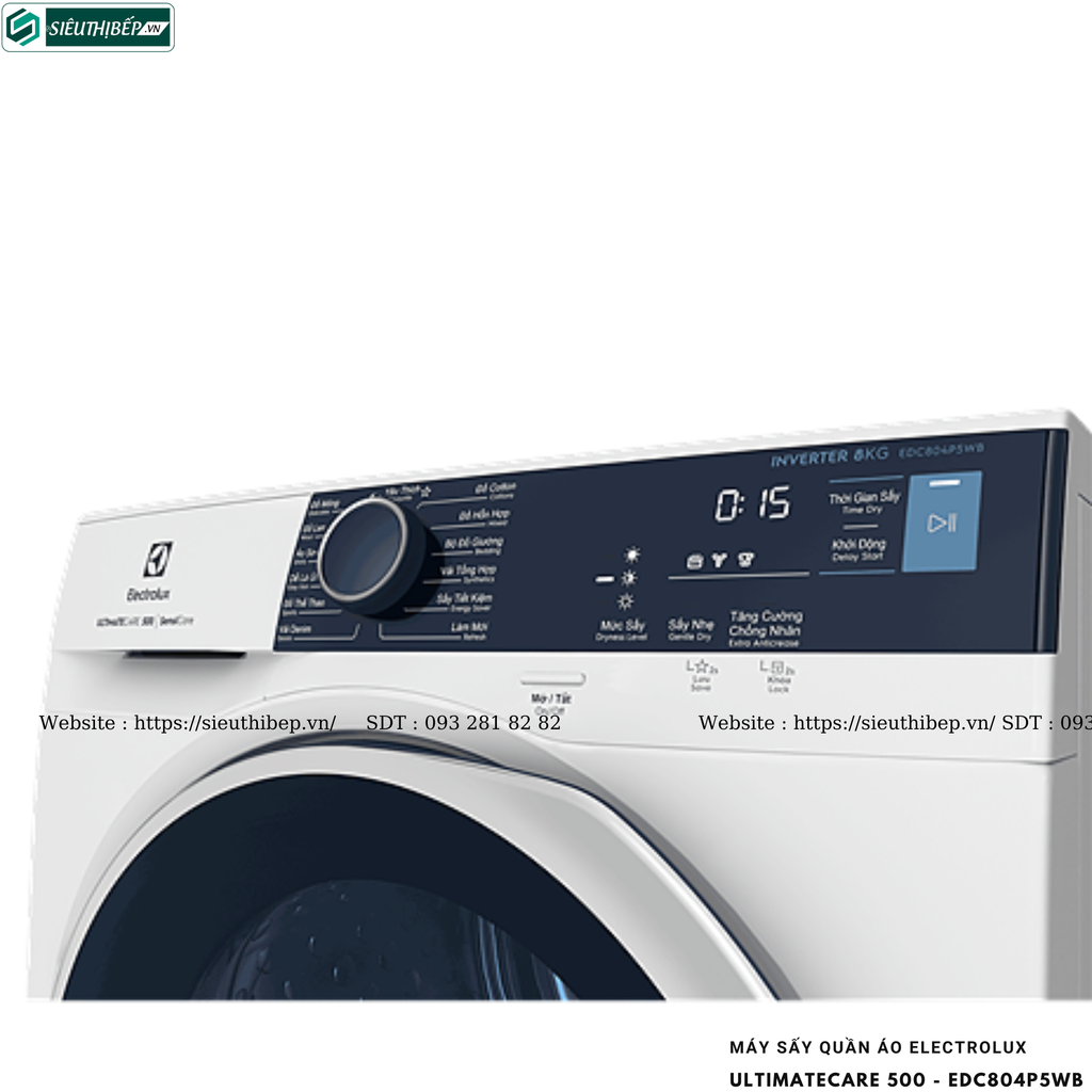 Máy sấy quần áo Electrolux UltimateCare 500 - EDC804P5WB (8KG - Sấy ngưng tụ)