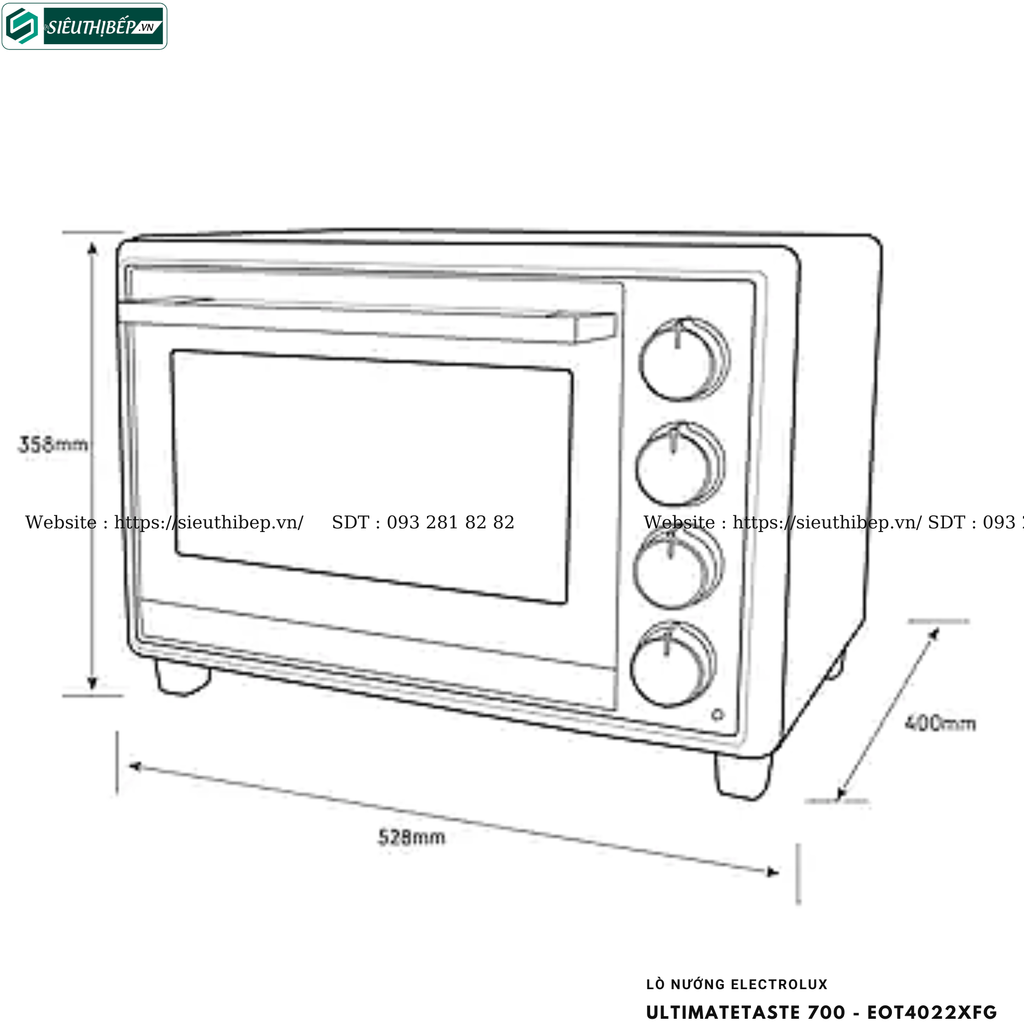 Lò nướng Electrolux UltimateTaste 700 - EOT4022XFG (Để bàn - 40 Lít)