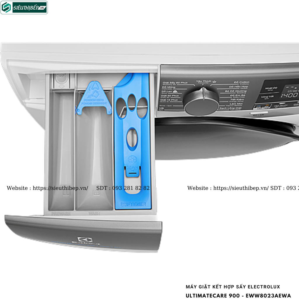 Máy giặt kết hợp sấy Electrolux UltimateCare 900 - EWW8023AEWA (8/5kg- Cửa ngang)