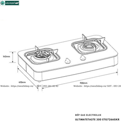 Bếp gas đôi Electrolux UltimateTaste 300 ETG7266GKR (Lắp dương)