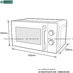 Lò vi sóng Electrolux UltimateTaste 300 - EMM23K22B (Để bàn - 23 Lít)