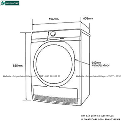 Máy sấy quần áo Electrolux UltimateCare 900 - EDH903R9WB (9KG - Sấy bơm nhiệt Heat Pump)