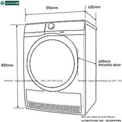 Máy sấy quần áo Electrolux UltimateCare 500 - EDC804P5WB (8KG - Sấy ngưng tụ)