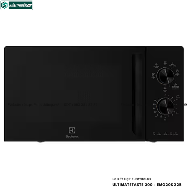 Lò kết hợp Electrolux UltimateTaste 300 - EMG20K22B / EMG20K22W (Lò vi sóng kết hợp nướng để bàn - 20 Lít)