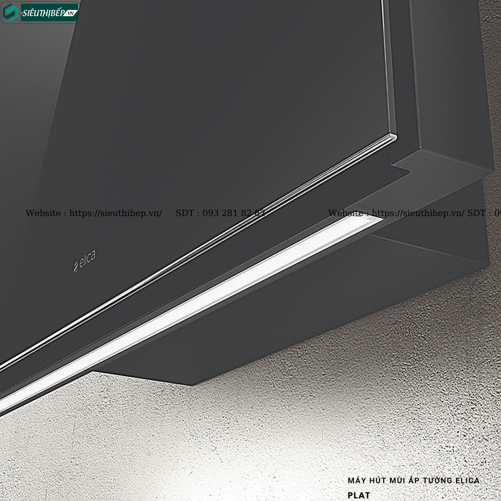 Máy hút mùi Elica PLAT (Áp tường, kính vát - Made in Italy)