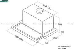 Máy hút mùi Elica ELITE 14 LUX (Âm tủ - Made in Italy)