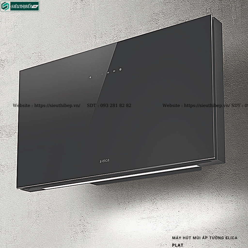 Máy hút mùi Elica PLAT (Áp tường, kính vát - Made in Italy)