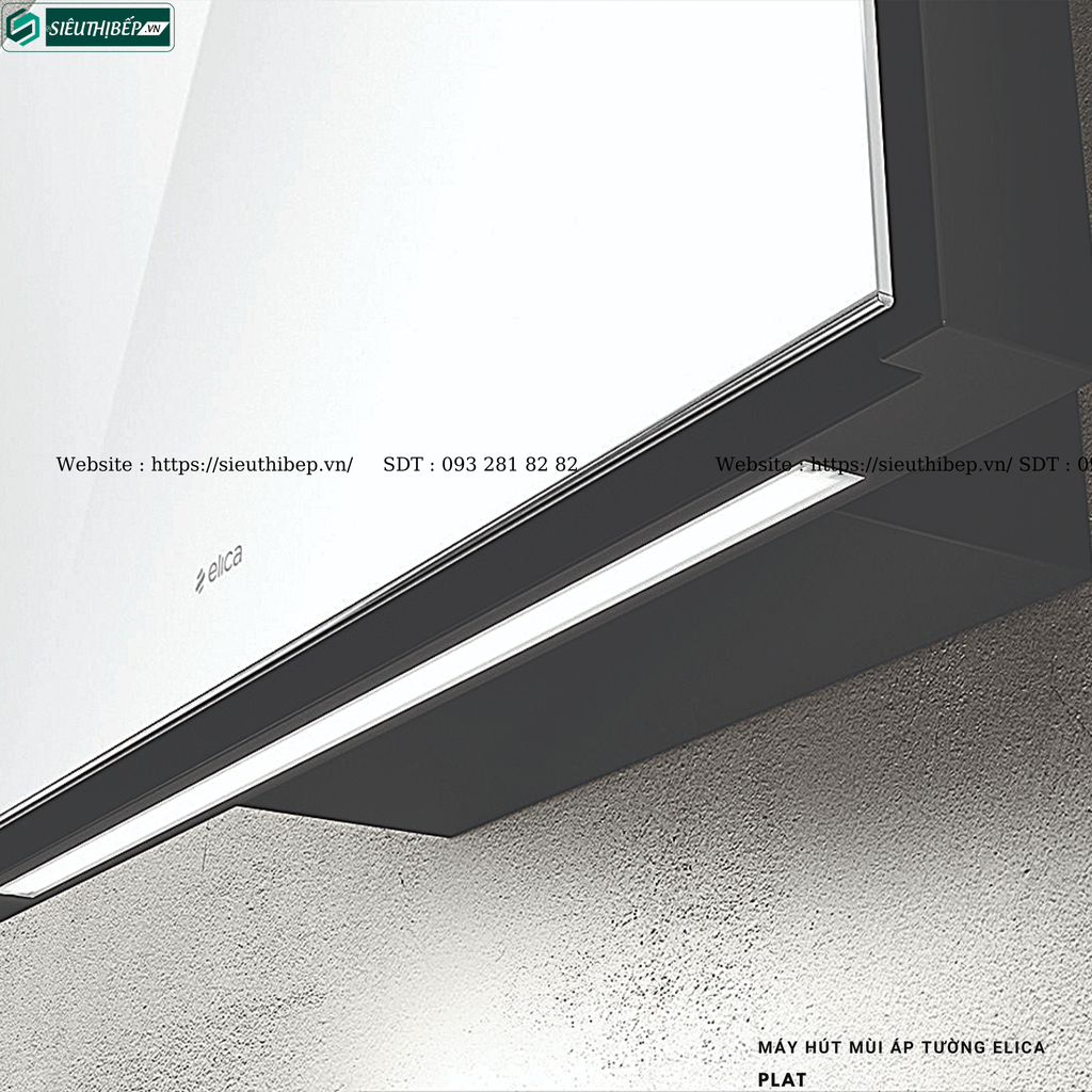 Máy hút mùi Elica PLAT (Áp tường, kính vát - Made in Italy)
