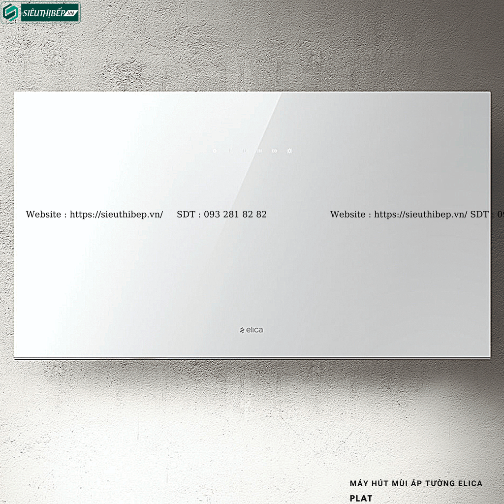 Máy hút mùi Elica PLAT (Áp tường, kính vát - Made in Italy)