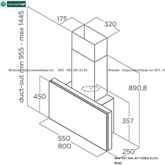 Máy hút mùi Elica PLAT (Áp tường, kính vát - Made in Italy)