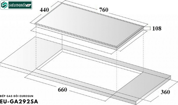 Bếp gas đôi Eurosun EU - GA292SA