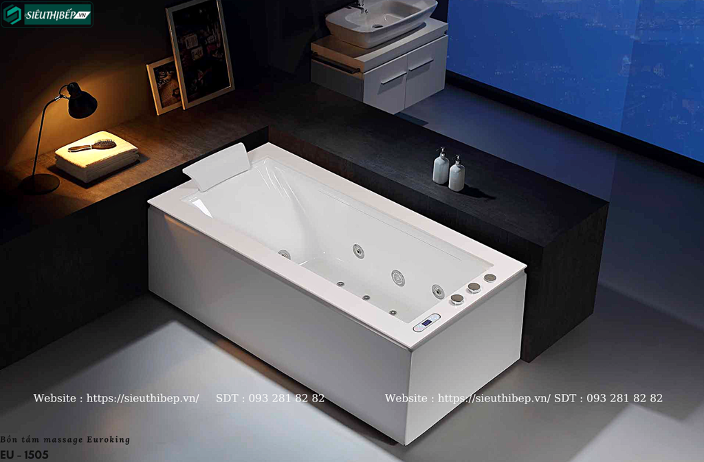 Bồn tắm massage Euroking EU - 1505 (Hệ thống massage, sủi khí và tạo thác)