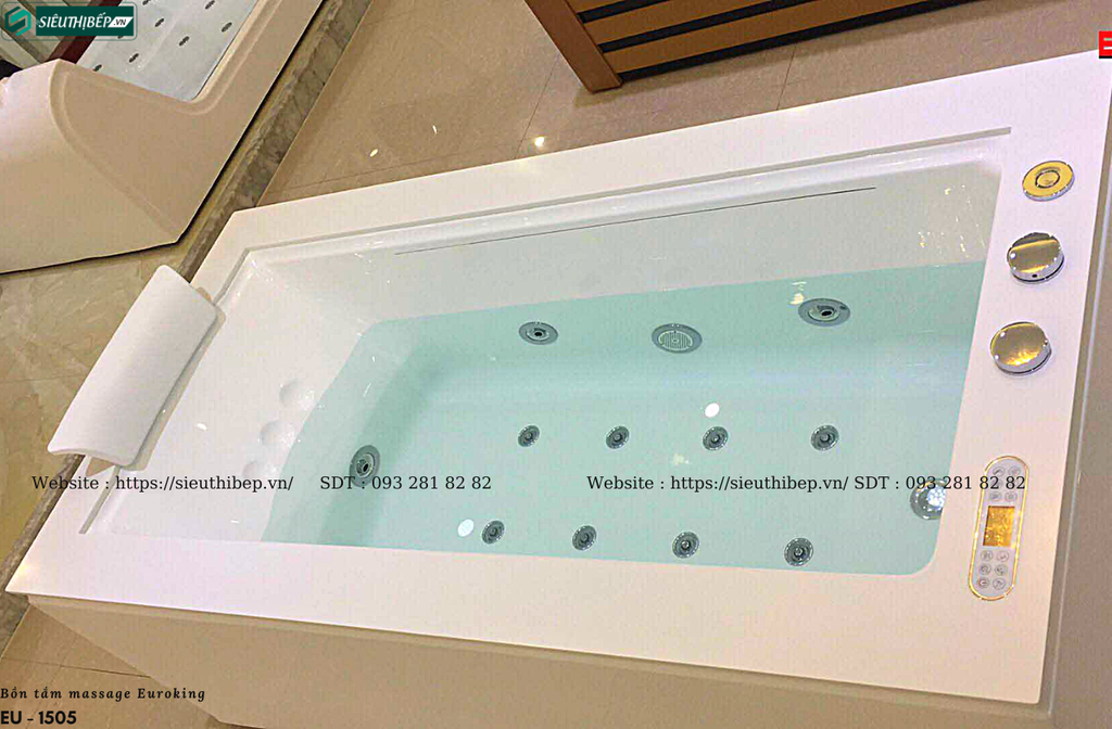 Bồn tắm massage Euroking EU - 1505 (Hệ thống massage, sủi khí và tạo thác)