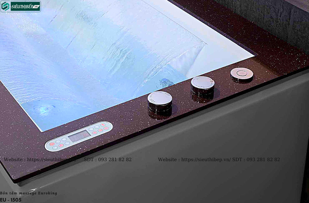 Bồn tắm massage Euroking EU - 1505 (Hệ thống massage, sủi khí và tạo thác)