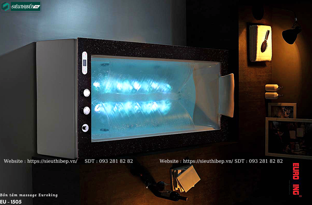 Bồn tắm massage Euroking EU - 1505 (Hệ thống massage, sủi khí và tạo thác)
