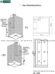 Phòng tắm xông hơi ướt Euroking EU - A301 (Hệ thống massage hiện đại)