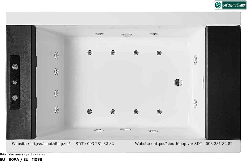 Bồn tắm massage Euroking EU – 1109A / EU – 1109B (Công nghệ Châu Âu)