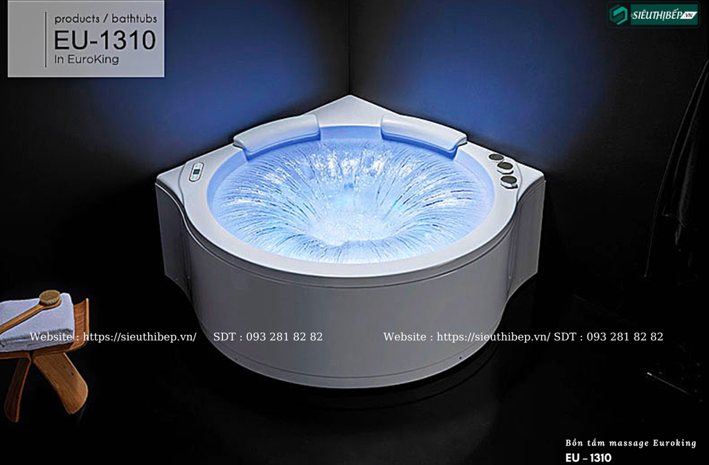 Bồn tắm massage Euroking EU – 1310 (Hệ thống thác nước)