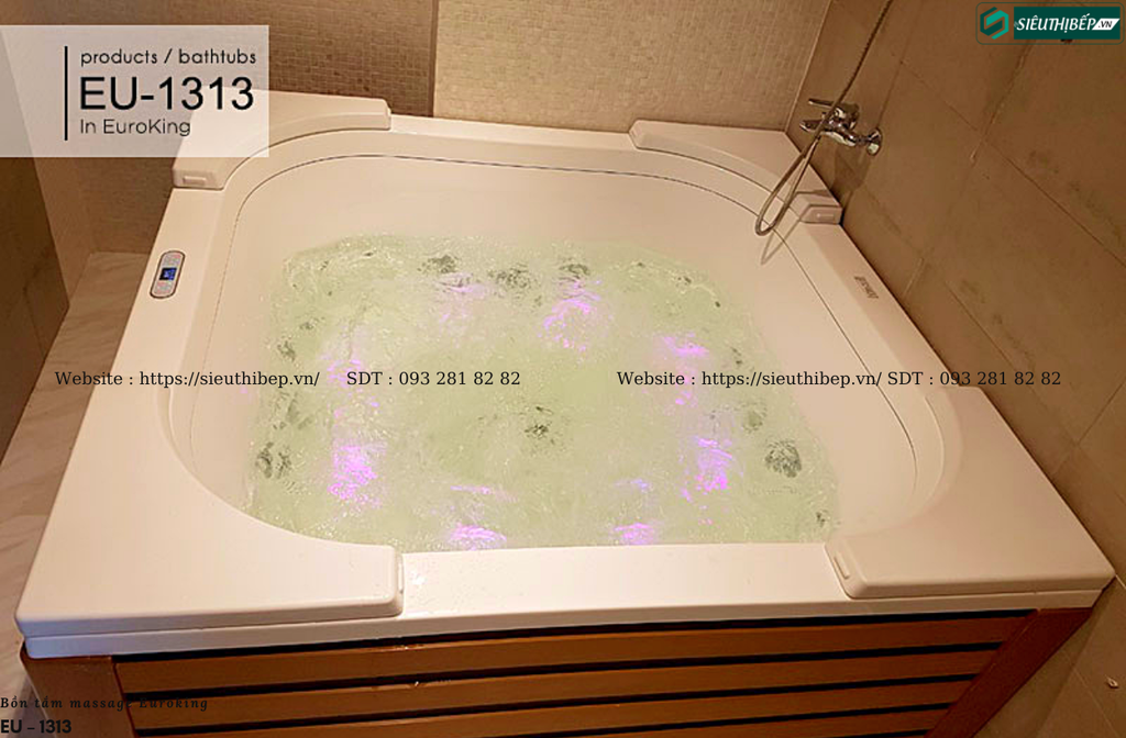 Bồn tắm massage Euroking EU – 1313 (Hệ thống các mắt sục và sủi massage)