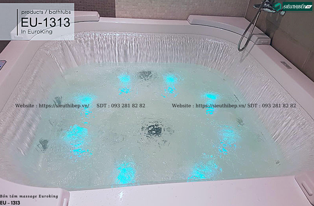 Bồn tắm massage Euroking EU – 1313 (Hệ thống các mắt sục và sủi massage)