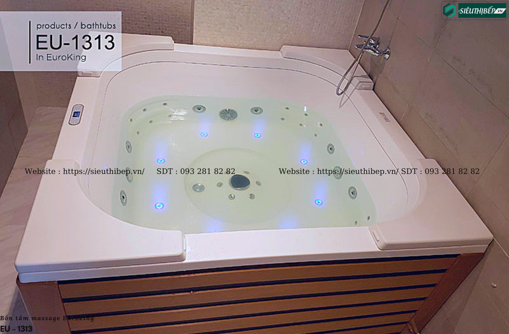 Bồn tắm massage Euroking EU – 1313 (Hệ thống các mắt sục và sủi massage)