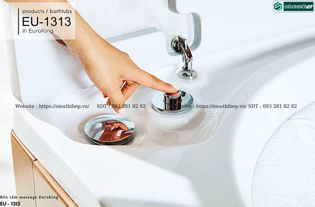 Bồn tắm massage Euroking EU – 1313 (Hệ thống các mắt sục và sủi massage)