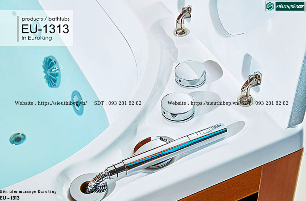 Bồn tắm massage Euroking EU – 1313 (Hệ thống các mắt sục và sủi massage)