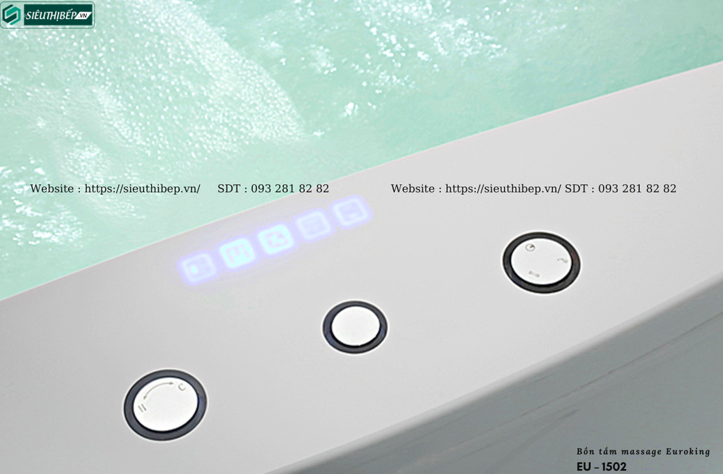 Bồn tắm massage Euroking EU – 1502 (Hệ thống các mắt sục và sủi massage)