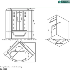 Phòng tắm xông hơi ướt Euroking EU – 8825 (Công nghệ Châu Âu)