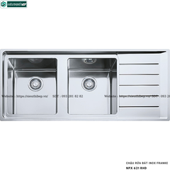 Chậu rửa bát Franke NPX 621 RHD (Inox, 2 hộc 1 bàn chờ - Made in Italy)