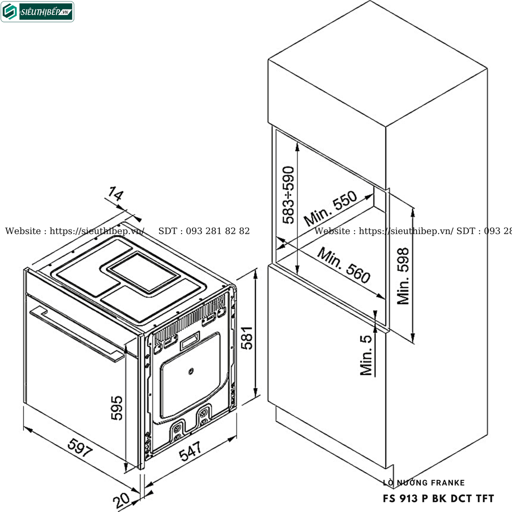 Lò nướng Franke FS 913 P BK DCT TFT (Âm tủ - Made in Italy)