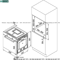 Lò nướng Franke CR 982 M BK DCT TFT / CR 982 M WH DCT TFT / CR 982 M XS DCT TFT (Âm tủ - Made in Italy)