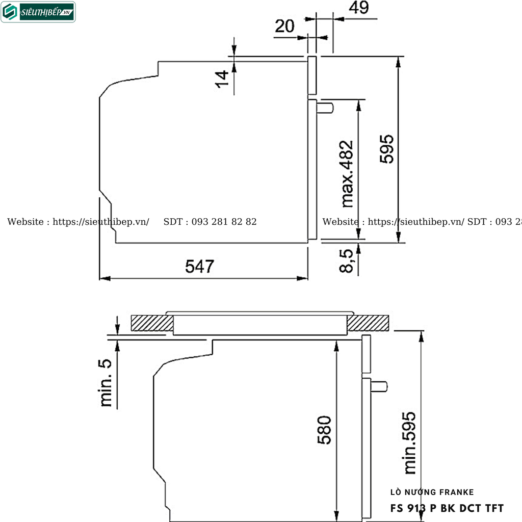 Lò nướng Franke FS 913 P BK DCT TFT (Âm tủ - Made in Italy)