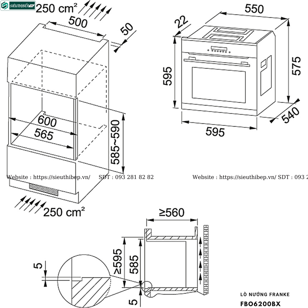 Lò nướng Franke FBO6200BX (Âm tủ - 60 Lít)