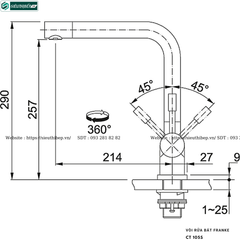 Vòi rửa bát Franke CT 105S (Inox 304)