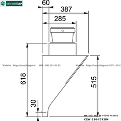 Máy hút mùi Franke CXW-220-FC921M (Áp tường, Kính vát)